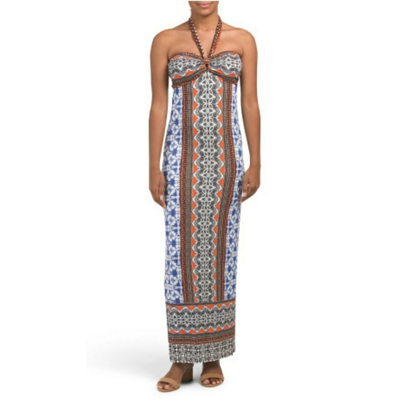 *SOLD* HALE BOB // boho tribal halter maxi - Picture 2 of 10